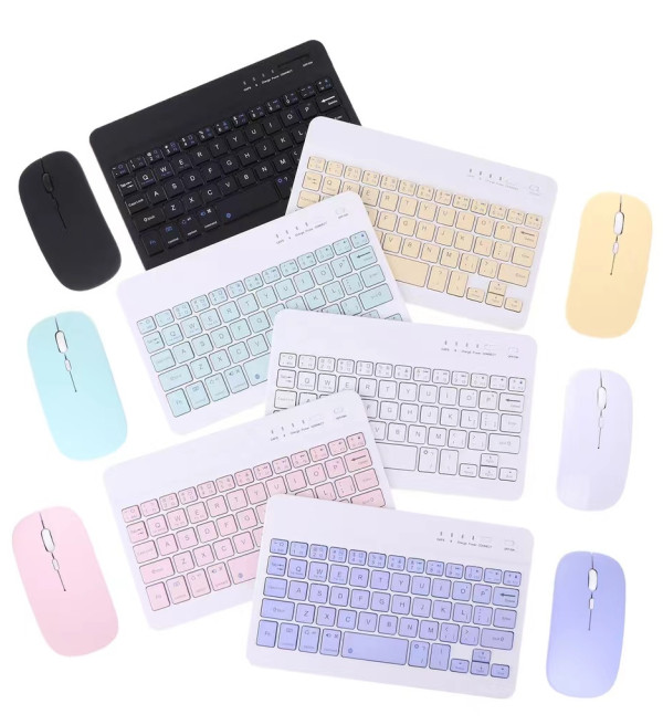 10 Inch 3 in 1 Wireless Bluetooth Keyboard Mouse Set Lightweight Portable