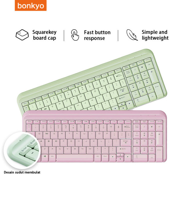 Bonkyo 2.4G Wireless Keyboard For Notebook Laptop Desktop PC