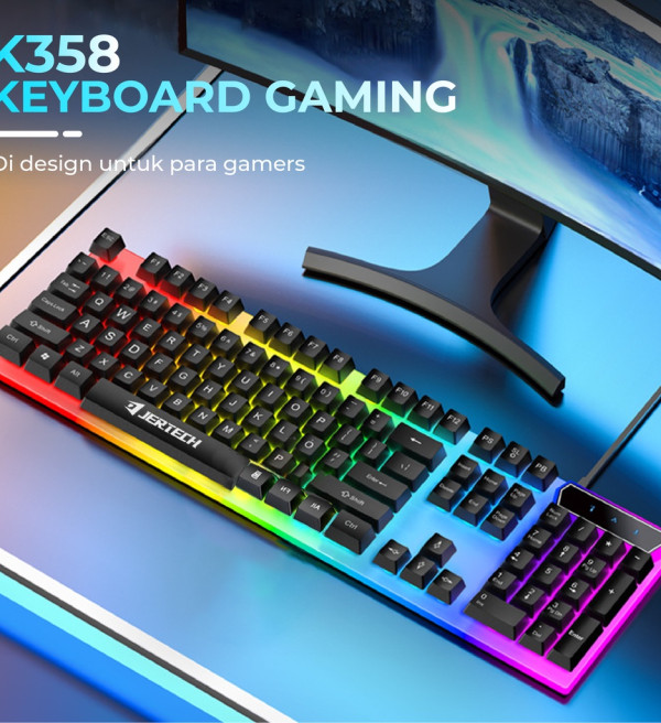 JERTECH Keyboard Gaming RGB Kabel Usb K358 LED Bachlight