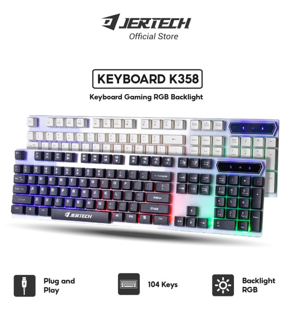 JERTECH Keyboard Gaming RGB Kabel Usb K358 LED Bachlight