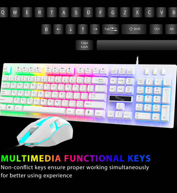 Keyboard dan Mouse set gaming combo LED Backled