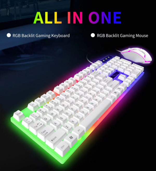 Keyboard dan Mouse set gaming combo LED Backled