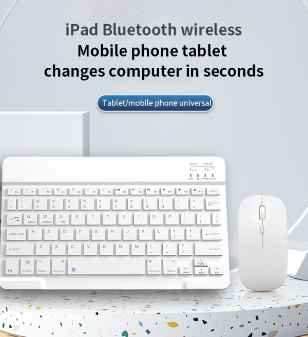 Rechargeable Bluetooth Keyboard and Mouse Combo Ultra-Slim Portable Compact Wireless