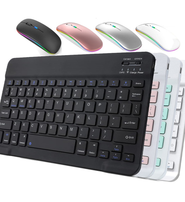 Rechargeable Bluetooth Keyboard and Mouse Combo Ultra-Slim Portable Compact Wireless