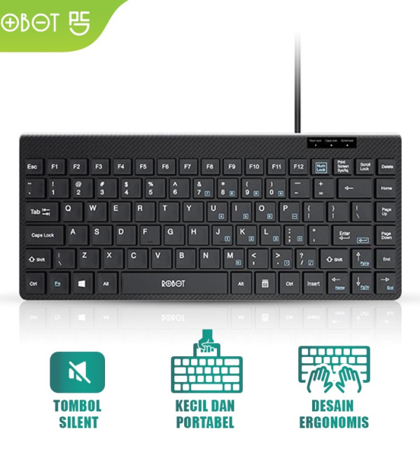 ROBOT Portable Mini Wired Keyboard RK10